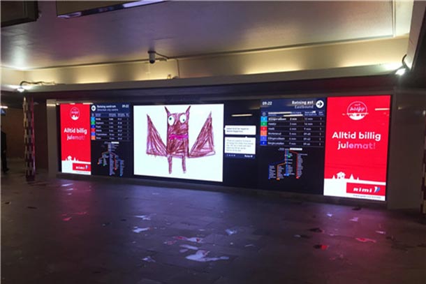 P2.5挪威·Toyen地铁站小间距LED显示屏
